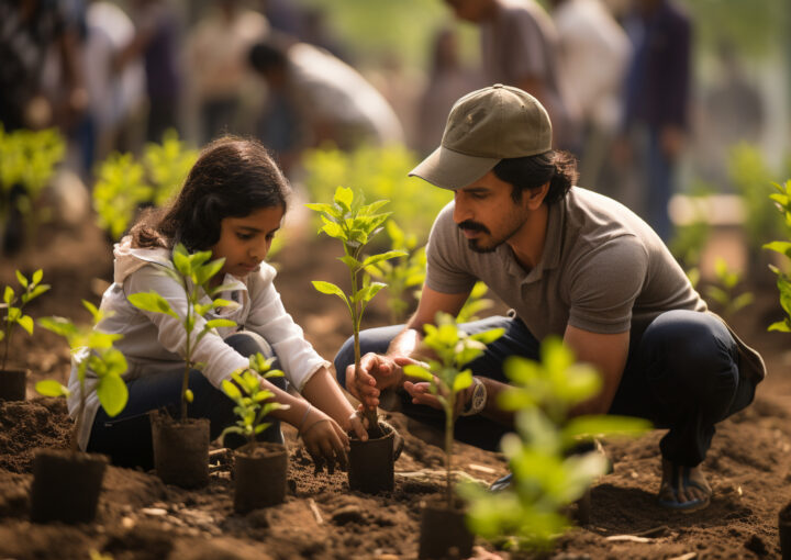 Volunteers conducting workshops on sustainable living practices, showcasing the positive impact of community education on environmental conservation.