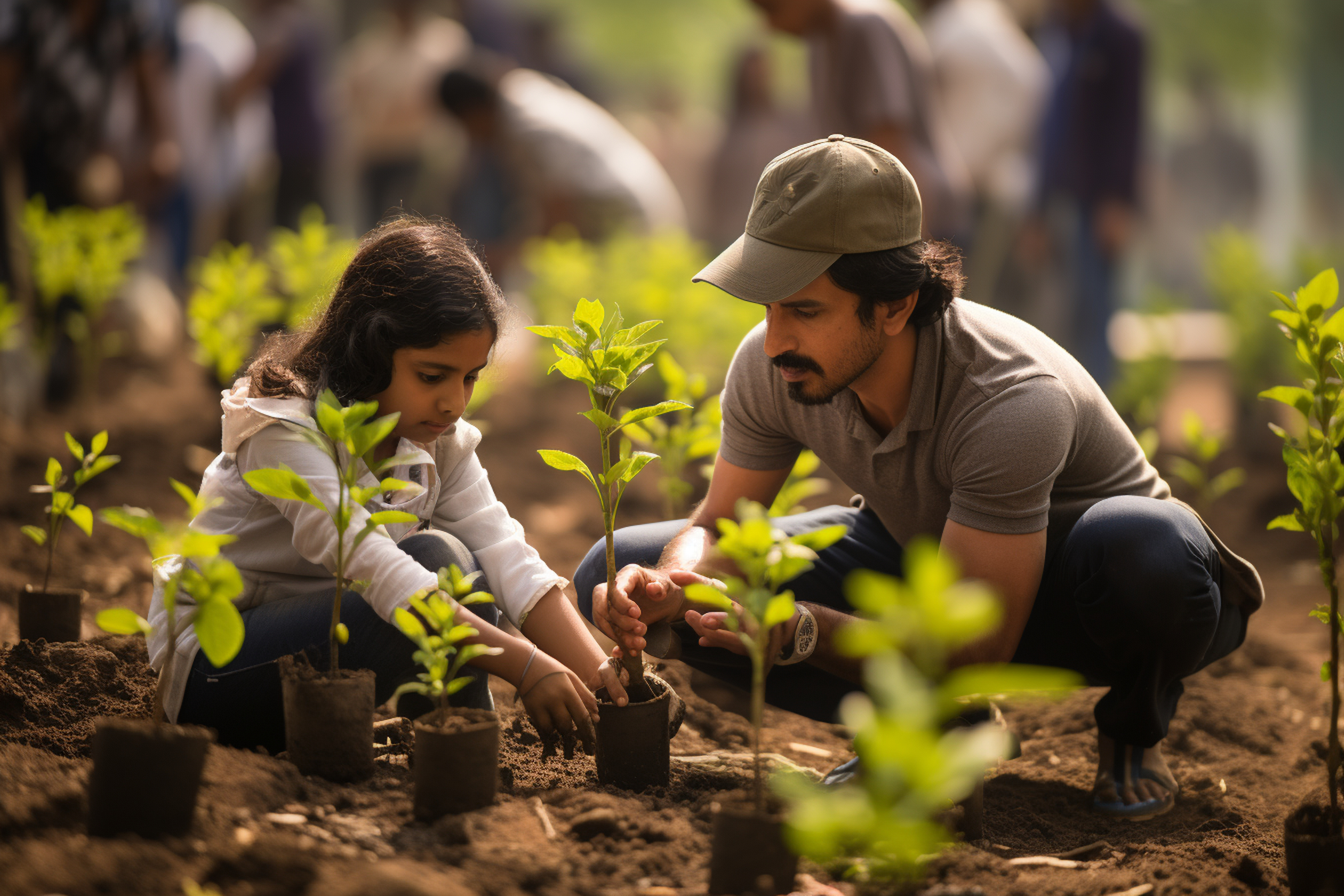 Volunteers conducting workshops on sustainable living practices, showcasing the positive impact of community education on environmental conservation.